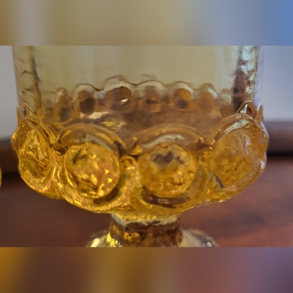 Vintage 1970s Tiffin Franciscan Madeira Cornsilk Yellow Glass Drinkware 4 Pieces - Picture 7 of 10